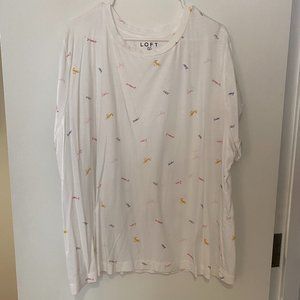 Loft Plus Love Embroidered New Crew Tee